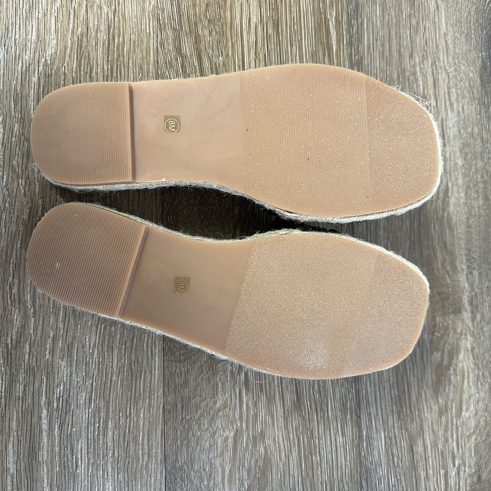 Beach by Matisse Braided Raffia Sandal Black Sz 8 Espadrille Resortwear Slip on - Picture 5 of 6